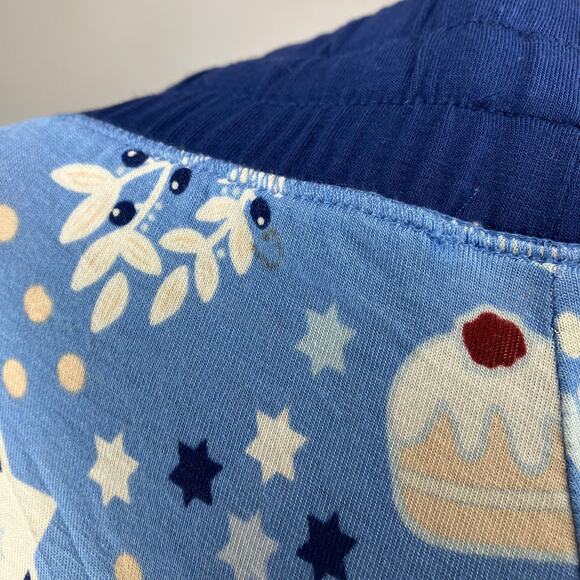 NWT LITTLE SLEEPIES Women's Bamboo Pajama Pants Hanukkah Lights Blue XS - Picture 5 of 5